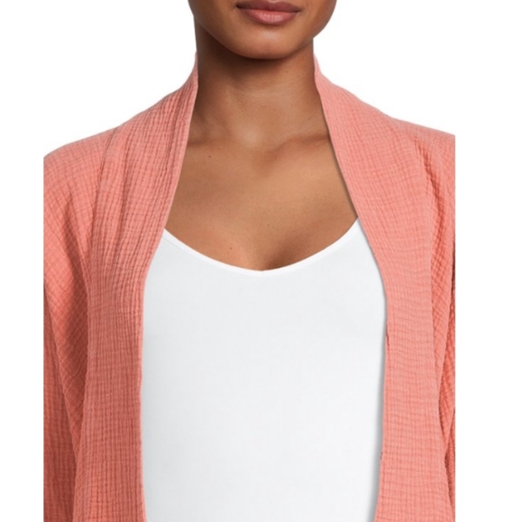 🆕🌻🌺Light Coral Tie Front Kimono Plus Size 2-3Xl NWT - Picture 5 of 10